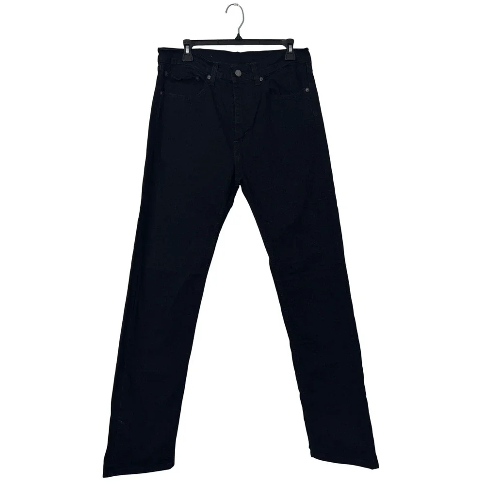 Levis 505 Regular Fit Black Jeans Mens W34 L34 Straight Leg WaterLess Denim
